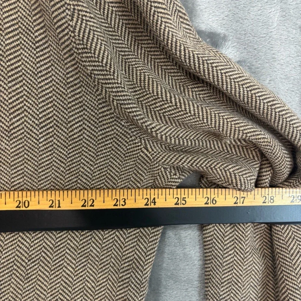 J.Crew Re-Imagined Qtr Zip Sweater Men's L Brown‎ Herringbone Preppy Casual